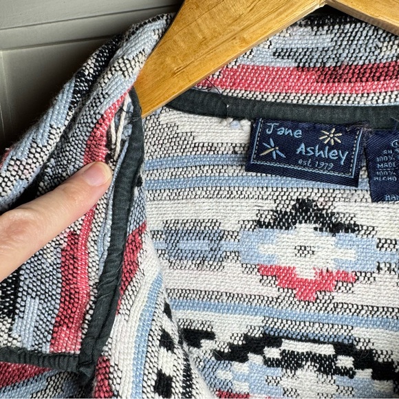 VTG Jane Ashley Tapestry Jacket Blazer Womens Sz L Southwestern Aztec Tribal Y2K - Picture 7 of 8